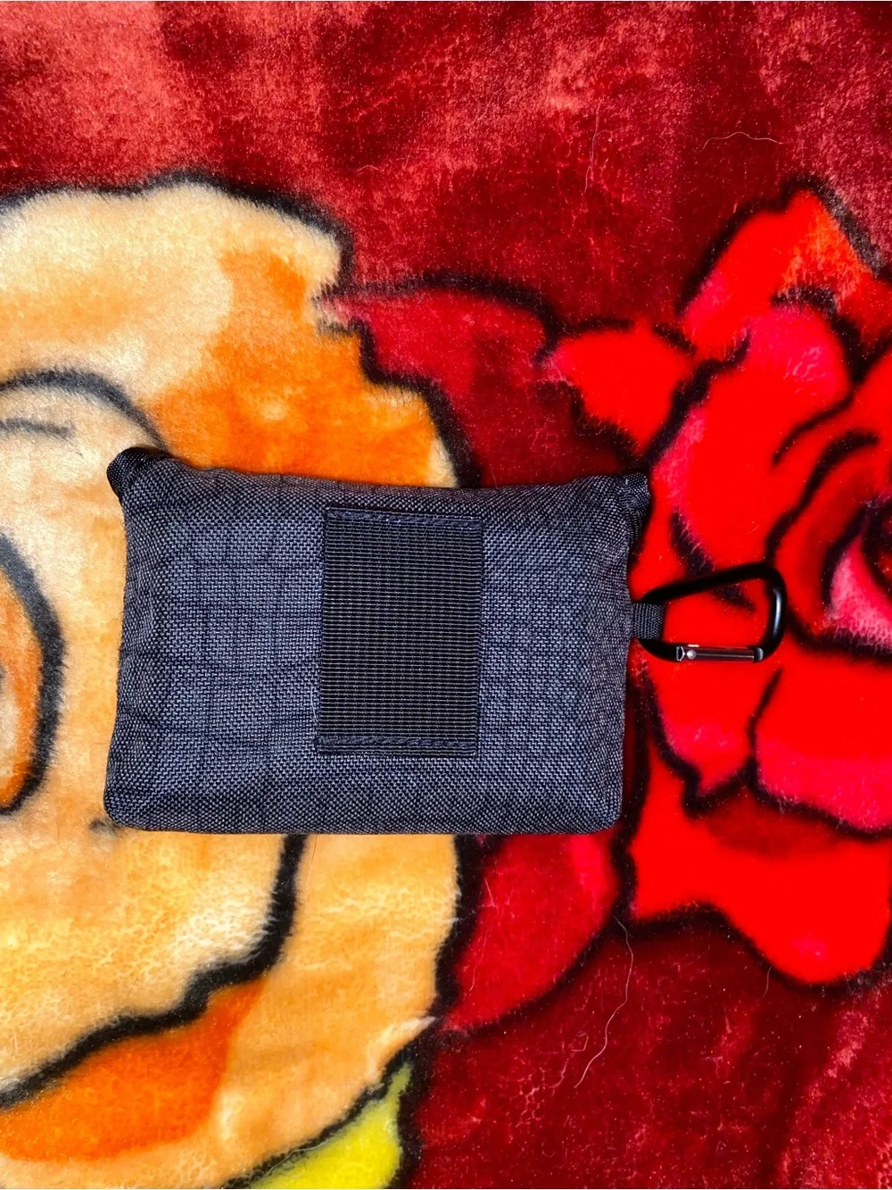 Supreme Black Ripstop Keychain Pouch with Carabiner Clip